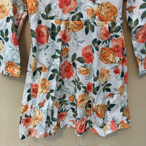 Toddler Girls 3T (M) Okie & Lou Peach Floral Long Sleeve Dress - Picture 7 of 11